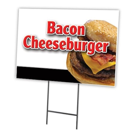 Bacon Cheeseburger Yard Sign & Stake Outdoor Plastic Coroplast Window